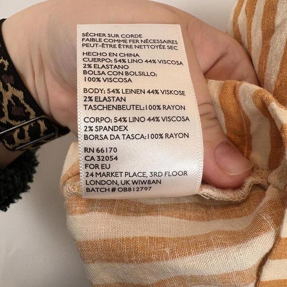 Urban Outfitters Rosie Ruffle Suspender Orange and White Striped Skirt Size: S - Picture 8 of 8